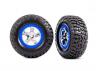 Traxxas Tyres + wheels, assembled, glued (SCT chrome, blue beadlock style wheels, BFGoodrich Mud-Terrain T/A KM2 Tyres, foam inserts) (2) (4WD front/rear, 2WD rear only)