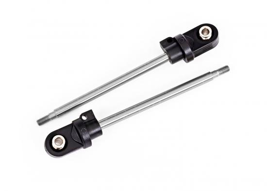 Traxxas Shock shaft, 92mm (GTX) (steel, chrome finish) (2) (assembled with rod ends + hollow balls)