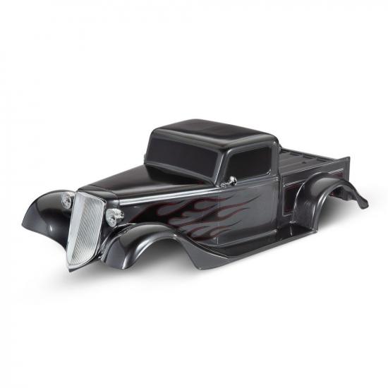 Traxxas Body, Factory Five 35 Hot Rod Truck, complete (graphite) (painted, decals applied) (includes front grille, side mirrors, headlights, tail lights, foam pads)