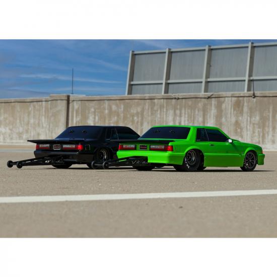Traxxas Body, Ford Mustang, Fox Body, red (painted, decals applied) (includes side mirrors, wing, wing retainer, rear body mount posts, foam body bumper, + mounting hardware)