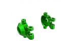 Traxxas Steering blocks, 6061-T6 aluminium (green-anodised) (left + right)/ 2.5x12mm BCS (with threadlock) (2)/ 2x6mm SS (with threadlock) (4)