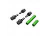 Traxxas Driveshafts, center, female, 6061-T6 aluminium (green-anodised) (front + rear) (for use with 9751 metal center driveshafts)