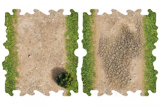 ToysWD 2 X Dirt And Grass Half Straights For 1/24 RC Crawler