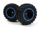 Smyter MT Wheels/Tires Assy (Black/Blue/2pcs)