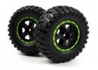 Smyter Desert Wheels/Tires Assy (Black/Green/2pcs)