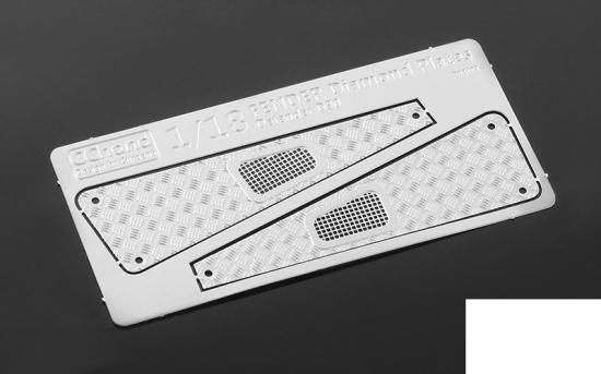 Metal Front Side Hood Diamond Plates for 1:18 Gelande D90 RC4WD
