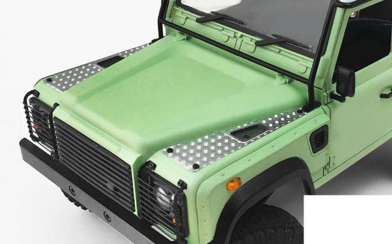 Metal Front Side Hood Diamond Plates for 1:18 Gelande D90 RC4WD