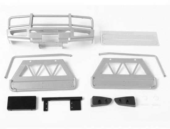 RC4WD Trifecta Front Bumper - Sliders + Side Bars For Land Cruiser Lc70 Body (Silver)