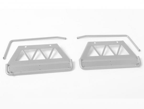 RC4WD Trifecta Front Bumper - Sliders + Side Bars For Land Cruiser Lc70 Body (Silver)