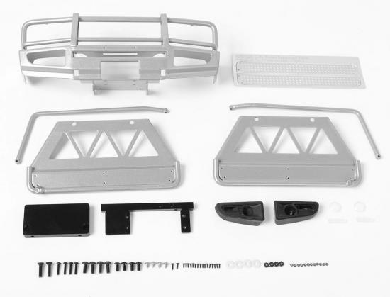 RC4WD Trifecta Front Bumper - Sliders + Side Bars For Land Cruiser Lc70 Body (Silver)