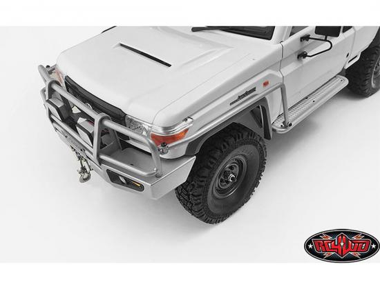 RC4WD Trifecta Front Bumper - Sliders + Side Bars For Land Cruiser Lc70 Body (Silver)