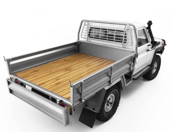 RC4WD Kober Rear Bed W/Tire Holder + Mud Flaps For RC4WD Tf2 Lwb Toyota Lc70 (Silver)