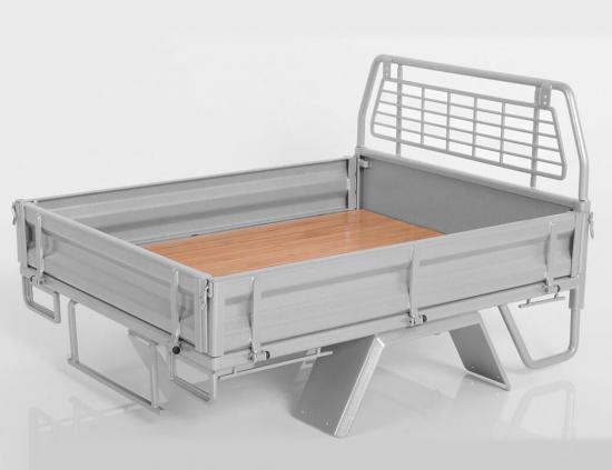 RC4WD Kober Rear Bed W/Tire Holder + Mud Flaps For RC4WD Tf2 Lwb Toyota Lc70 (Silver)