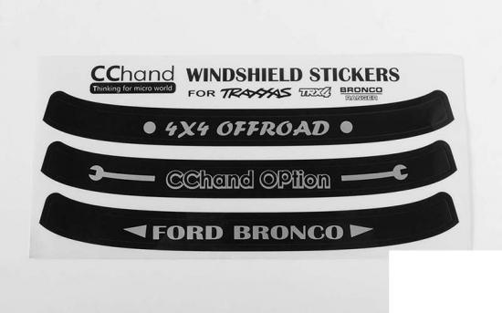 Windshield Decals for Traxxas TRX-4 79 Bronco Ranger XLT RC4WD