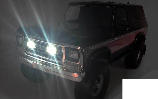 Front Grille Fog Lamps for Traxxas TRX-4 79 Bronco Ranger XLT RC4WD