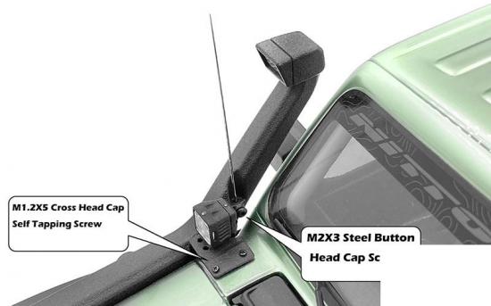 Snorkel for Axial 1:10 SCX10 III Jeep (Gladiator/Wrangler) RC4WD