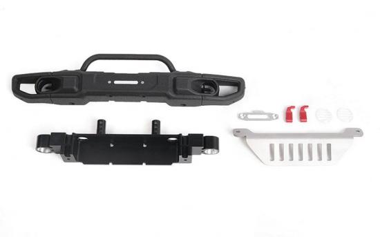 OEM Wide Front Winch Bumper W/ Steering Guard for Axial 1:10 SCX10 III Jeep JLU Wrangler (B) RC4WD