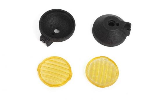 Steel Push Bar Front Bumper W/ Yellow Flood Lights for RC4WD Gelande II 2015 Land Rover Defender D90 RC4WD
