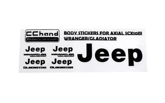Metal Logo Decal Sheet for Axial 1:10 SCX10 III Jeep (Gladiator/Wrangler) (Black) RC4WD