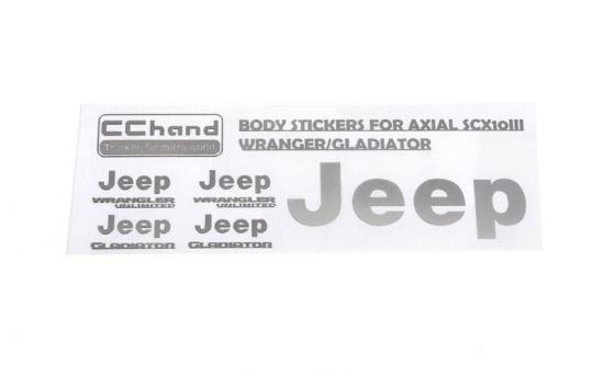 Metal Logo Decal Sheet for Axial 1:10 SCX10 III Jeep (Gladiator/Wrangler) (Silver) RC4WD