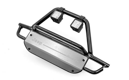 KS Steel Front Bumper w/ Lights for Axial 1:10 SCX10 III Jeep JLU Wrangler RC4WD