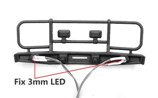 Micro Series Tube Front Bumper w/ flood lights for Axial SCX24 1/24 1967 Chevrolet C10 RC4WD