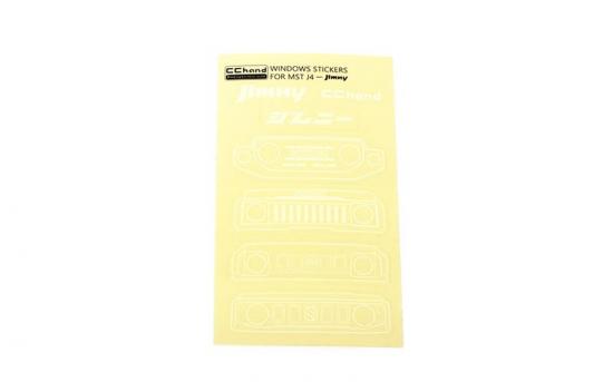 Grille Option Window Decal Sheet for MST 4WD Off-Road Car Kit W/ J4 Jimny Body (White) RC4WD
