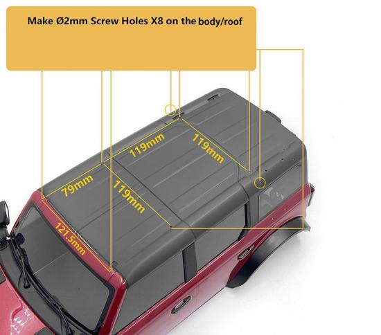 Roof Rails for Traxxas TRX-4 2021 Bronco (Style A) RC4WD