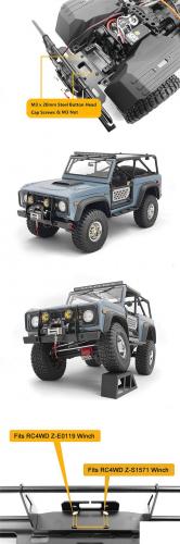 Oxer Steel Front Winch Bumper for Axial SCX10 III Early Ford Bronco (Black) RC4WD