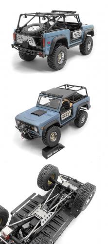 KS Side Metal Sliders for Axial SCX10 III Early Ford Bronco (Black) RC4WD