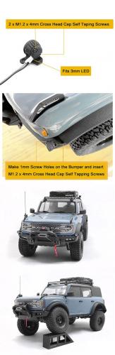 Bumper Spot Lights w/LED for Traxxas TRX-4 2021 Ford Bronco RC4WD