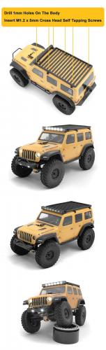 Flat Roof Rack w/ LED for Axial SCX24 Jeep Wrangler JLU RC4WD