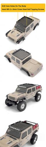 Flat Roof Rack w/ LED for Axial SCX24 JT Gladiator RC4WD