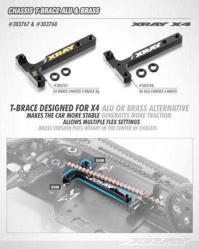 XRay X4 Brass Chassis T-Brace 10G