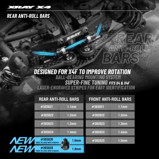 XRay X4 Anti-Roll Bar - Rear 1.8 mm