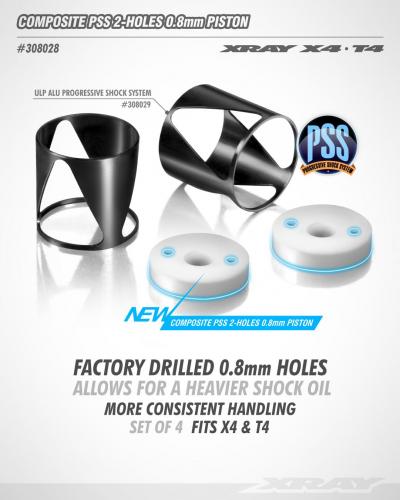 XRay Composite Pss 2-Holes 0.8mm Piston (4)