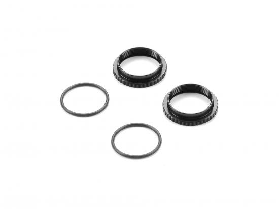 XRay XLP Aluminium Shock Adjustable Nut - Black (2)