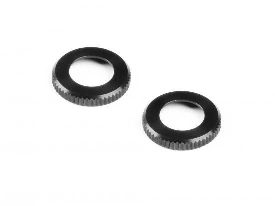 XRay XLP Aluminium Shock Cap-Nut - Black (2)