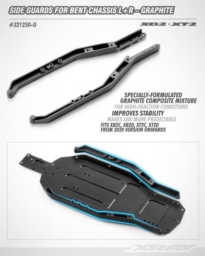XRay Composite Chassis Side Guards For Bent Sides Chassis L R - Graphite