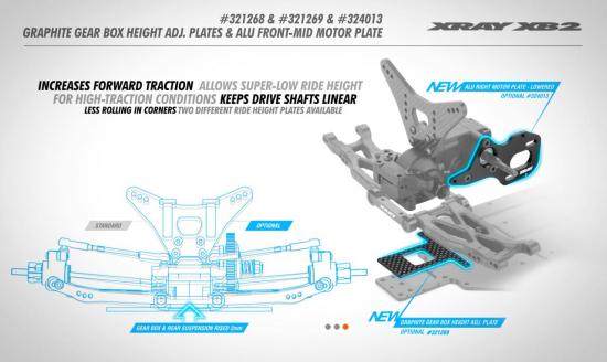 XRay Graphite Gear Box Height Adjustment Plate