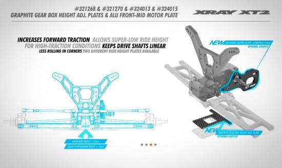 XRay XT2 Graphite Gear Box Height Adjustment Plate
