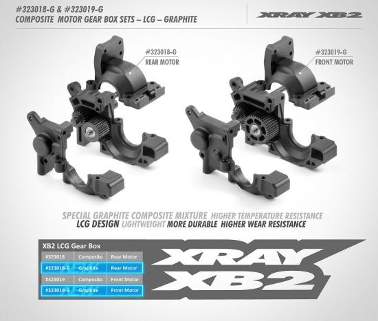 XRay Composite Front Motor Gear Box - LCG - Graphite - Set