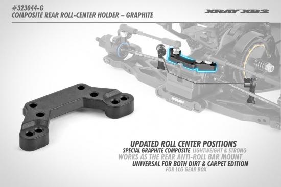 XRay Composite Rear Roll-Center Holder For Anti-Roll Bar - Graphite