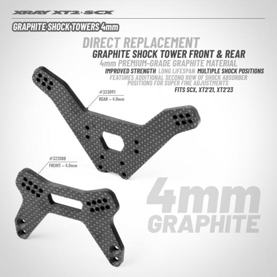 XRay Xt223/SCX23 Graphite Shock Tower - Front - 4.0mm