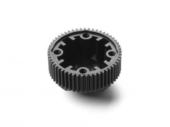 XRay Composite Gear Differential Case With Pulley 53T - LCG - Narrow - Graphite