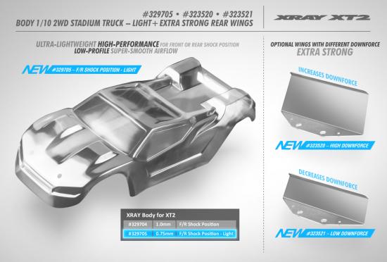 XRay XT2 Lexan Rear Wing - Low