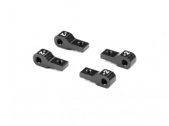 XRay Aluminium Lower 2 Piece Front Suspension Holder 2mm - Black (4)