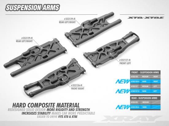 XRay GTXE Composite Solid Rear Lower Suspension Arm - Hard