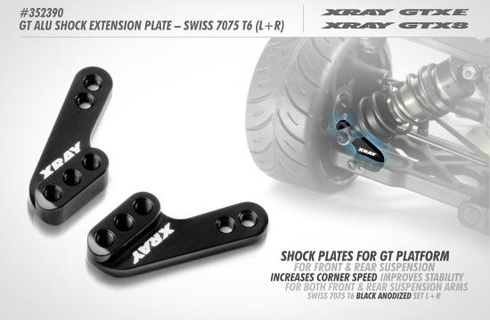 XRay GT Aluminium Shock Plate - Swiss 7075 T6 (L+R)