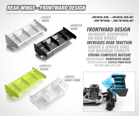 XRay Rear Wing - Frontward - Black